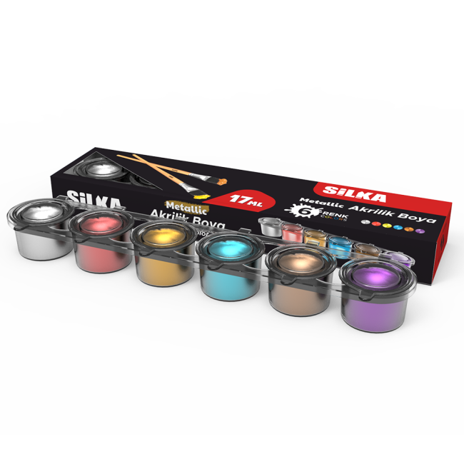 17ml METALLIC 6 COLOR ACRYLIC PAINT