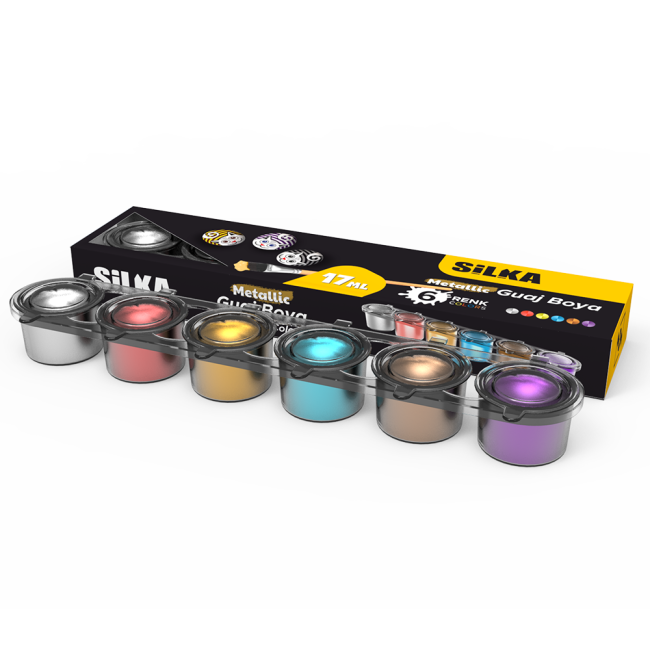 17ml METALLIC 6 COLOR GOUACHE PAINT