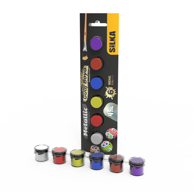4ml METALLIC 6 COLOR GOUACHE PAINT