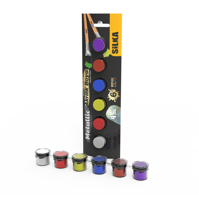 4ml METALLIC 6 COLORS ACRYLIC PAINT