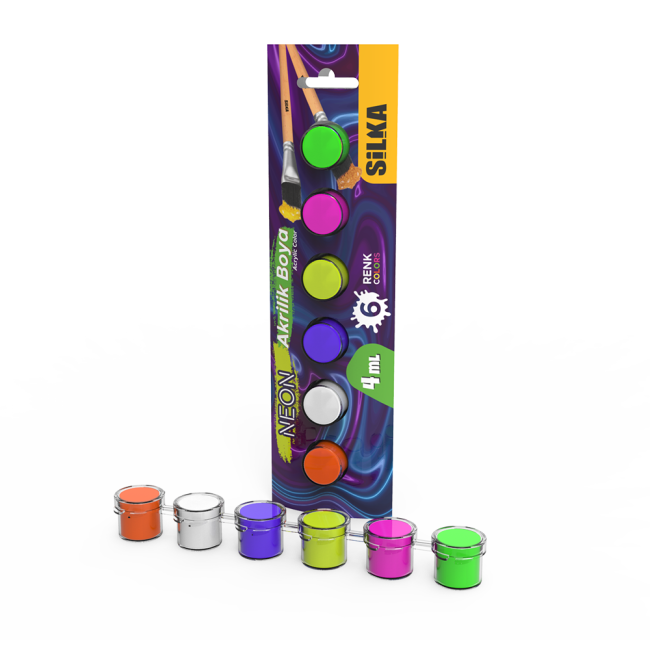 4ml NEON 6 COLOR ACRYLIC PAINT