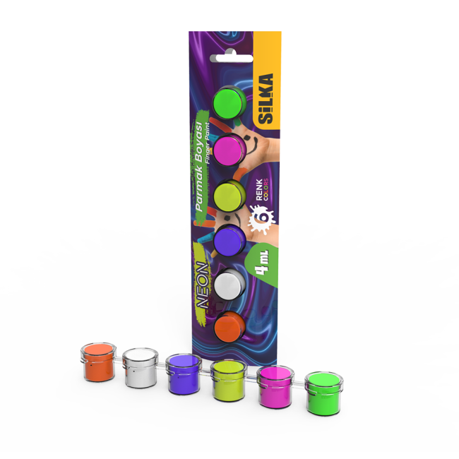 4ml NEON 6 COLOR FINGER PAINT