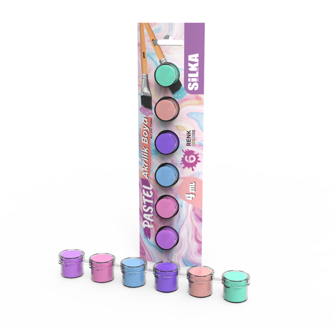 4ml PASTEL 6 COLOR ACRYLIC PAINT
