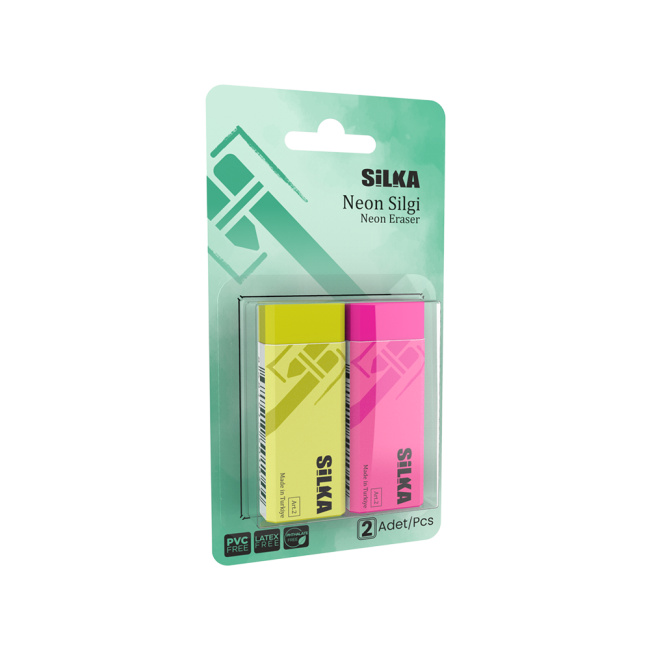 20 LARGE ERASERS 2 PCS NEON BLISTER SET