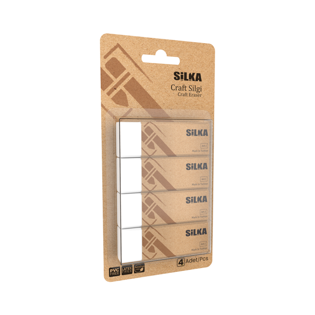20 LARGE ERASERS 4 PCS CRAFT BLISTER SET