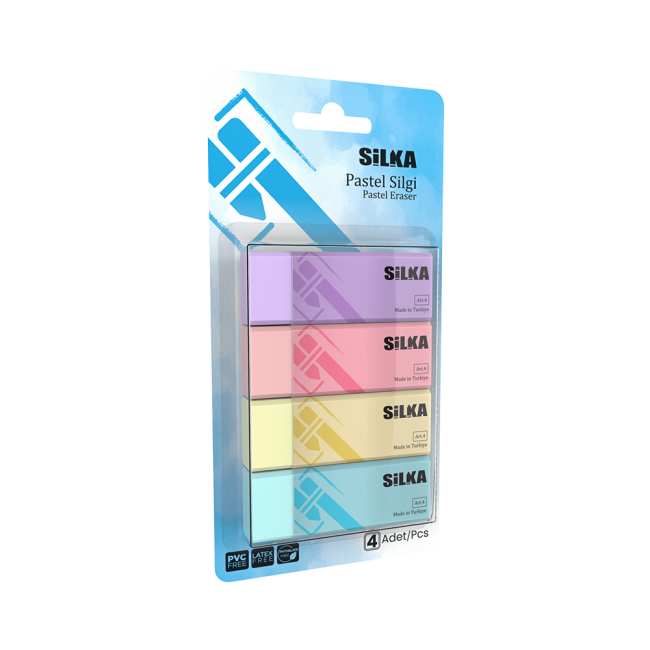 20 LARGE ERASERS 4 PCS PASTEL BLISTER SET