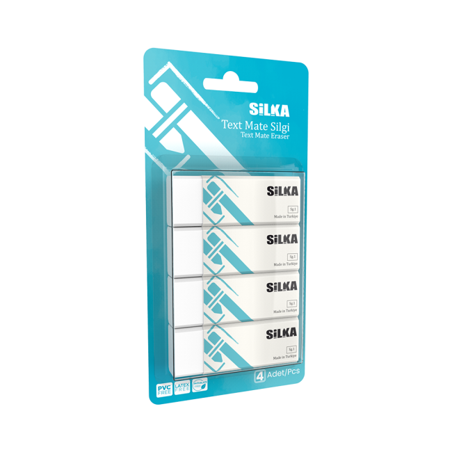 20 LARGE ERASERS 4 PCS TEXT MATE BLISTER SET