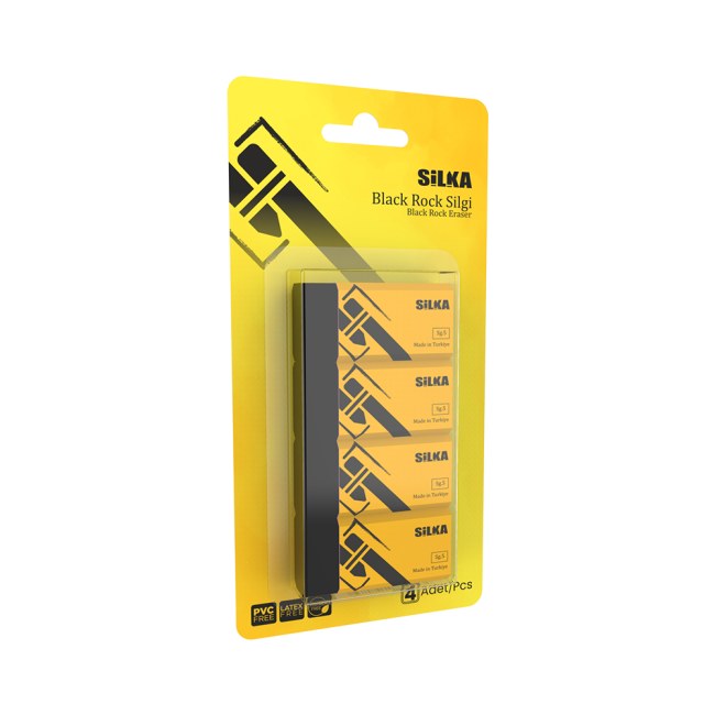 24 MEDIUM ERASERS 4 PCS BLACK ROCK BLISTER SET