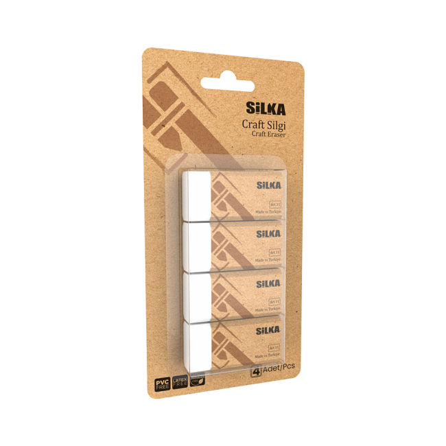 24 MEDIUM ERASERS 4 PCS CRAFT BLISTER SET