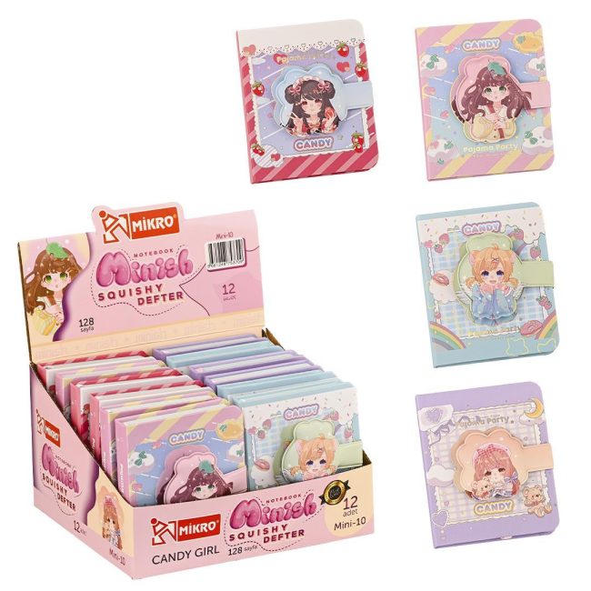 MINI-10 MINISH CANDY GIRL SQUISHY MINI NOTEBOOK (128 PAGES)