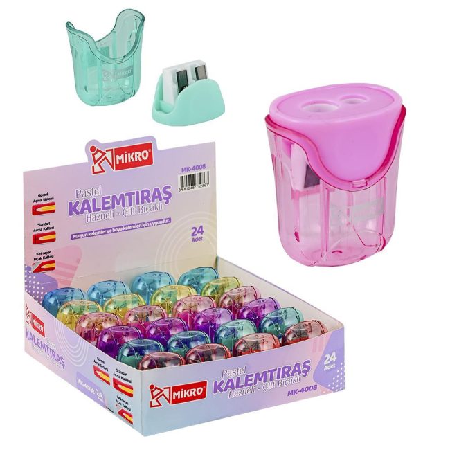 MK 4008-24 DUAL-HOLE SHARPENER WITH CONTAINER