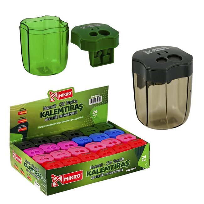 MK 4010-24 DUAL-HOLE SHARPENER WITH CONTAINER