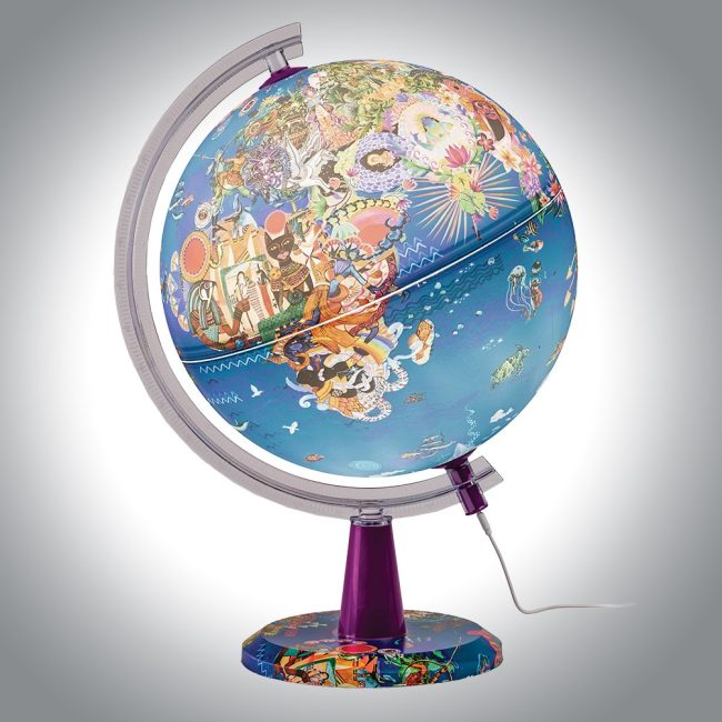 ðð± Art Modern Mythological Globe / Ø 30cm – LED Illuminated Wonder of Legends! - Image 2